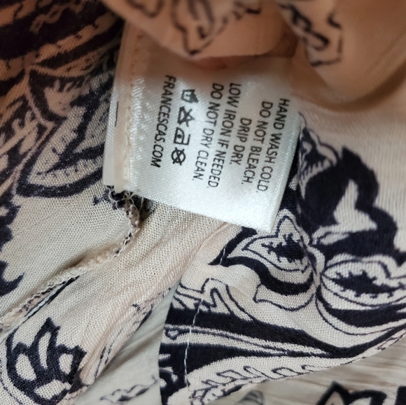 Blue Rain BoHo Paisley Print Flowy Top size medium - Picture 7 of 12